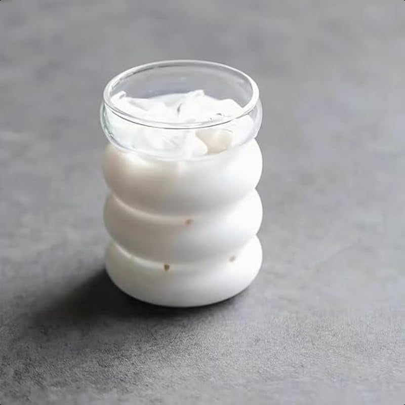 2pcs Drinking Glasses with Glass Straw 14oz Glassware SetCocktail Glasses Iced Coffee Glasses Beer Glasses Ideal for Water Soda Tea Gift with Cleaning Brushe