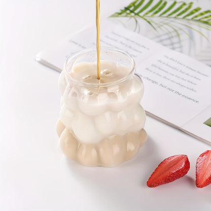 4, 350ml\u002F12oz Grape Patterned Glass Cups, Heat-resistant Borosilicate Glass Water Cups, Morning Coffee Cups, Drinking Cups, Summer And Winter Drinks - Christmas Gifts - Valentine'S Day Gifts