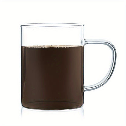 Glass Mug Set of Clear Cups for Cold and Hot Drinks 10.5oz.
