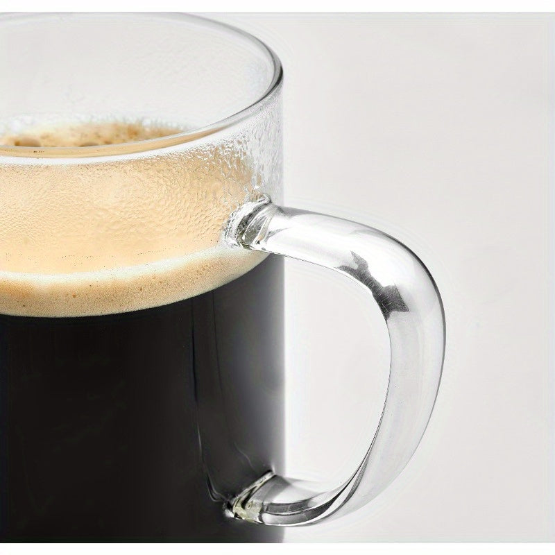 Glass Mug Set of Clear Cups for Cold and Hot Drinks 10.5oz.