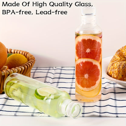 6pcs Glass Coffee Cups, Mother's Day Gift for Mom, Reusable Borosilicate Glass Water Bottles, Leakproof Glasses Suitable for Camping and Party Kitchen Accessories