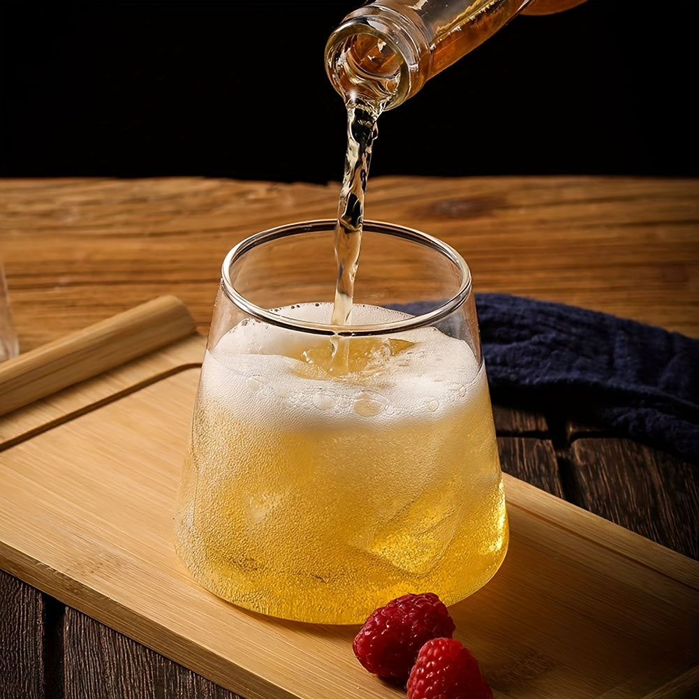 Vintage Mount Fuji Beer Glasses 2pcs Vintage Mount Fuji Beer Glasses - 10oz Clear Glass Cups, Stemless Wine Glasses, Creative Beer Cup for Whiskey, Coffee, Cocktail, Beverage, Water