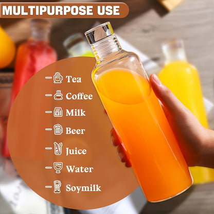 6pcs Glass Coffee Cups, Mother's Day Gift for Mom, Reusable Borosilicate Glass Water Bottles, Leakproof Glasses Suitable for Camping and Party Kitchen Accessories